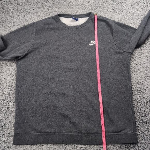 Nike Sweater Adult Large Gray Fleece Sweatshirt Graphic Athleisure Lounge Men - Picture 4 of 6